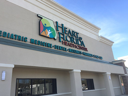 Building exterior of one of our Heart of Florida Heatlh Center locations